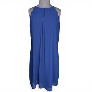 I.N. San Francisco Navy Scalloped Halter Shift Dress XL Cocktail Wedding